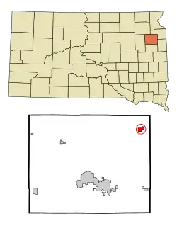 Location in Codington County and the state of South Dakota