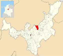 Location of the town and municipality of Duitama in Boyacá Department