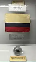Flag of Colombia which was carried to the surface of the Moon during the Apollo 17 mission.