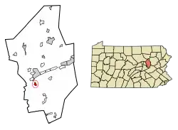 Location of Catawissa in Columbia County, Pennsylvania.