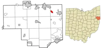 Location of New Waterford in Columbiana County, Ohio.