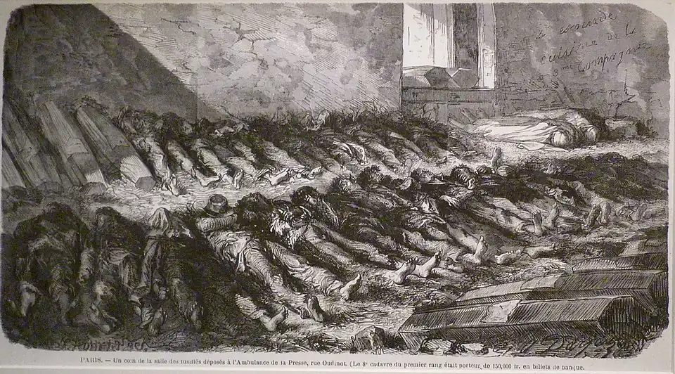 Bodies of shot Communards, on June 3, 1871