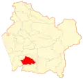 Location of Gorbea commune in the Araucanía Region
