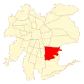 Map of the La Florida commune within Greater Santiago
