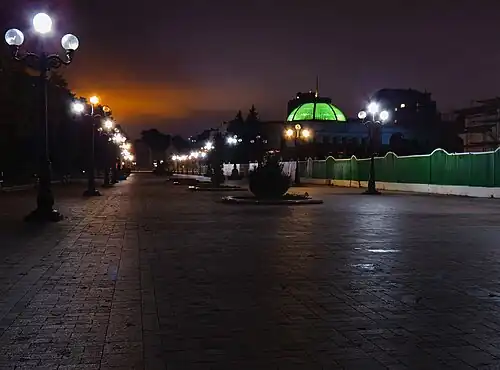 Verkhovna Rada building at night in 2015