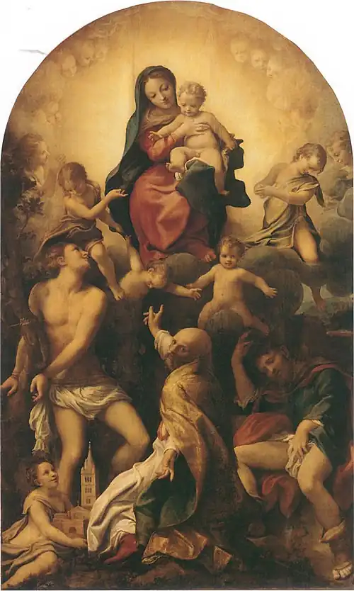 Correggio, San Sebastiano Madonna, ca. 1524, Gemäldegalerie Alte Meister, Dresden