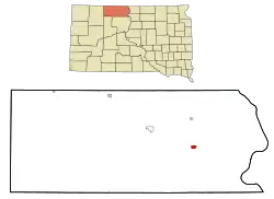 Location in Corson County and the state of South Dakota
