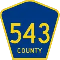 County Route 543 marker