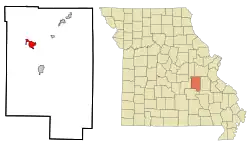 Location of Cuba, Missouri