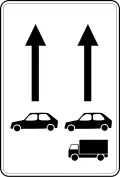 C108 Number of lanes for certain vehicles