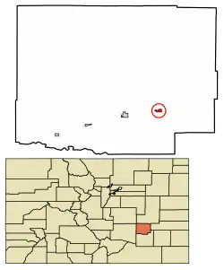 Location within Crowley County and Colorado
