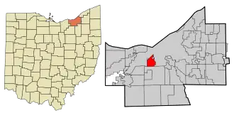 Location in Cuyahoga County, Ohio