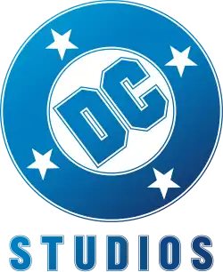 DC Studios logo modeled after the "DC Bullet" design introduced in 1977