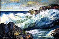 Ocean Scene (ca.1968), Oil on Canvas, 24 x 30in, Private Collection RT