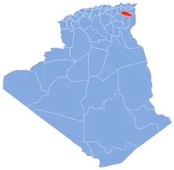 Map of wilaya d`Oum El Bouaghi