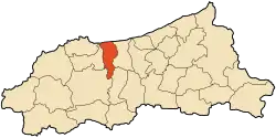 Location of Taher in the Jijel Province