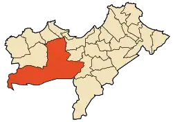 Location of Misserghin within Oran Province