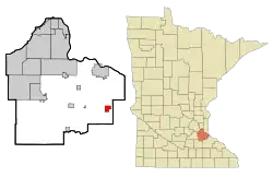 Location of the city of Miesville within Dakota County, Minnesota