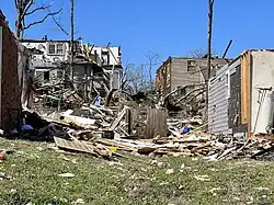 Damaged homes in Little Rock