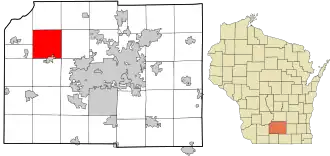 Location in Dane County and the state of Wisconsin.
