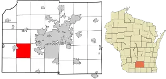 Location in Dane County and the state of Wisconsin.