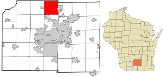 Location in Dane County and the state of Wisconsin.