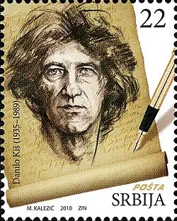 Danilo Kiš on a 2010 Serbian stamp
