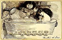 William Morris reading to Jane Morris while she takes the waters at Bad Ems (1869)