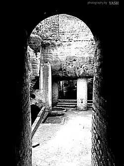 Forecourt from steps