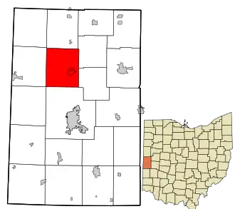 Location in Darke County and the state of Ohio