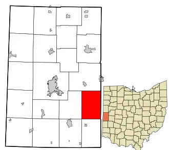 Location in Darke County and the state of Ohio.