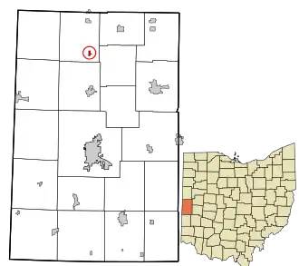Location in Darke County and the state of Ohio