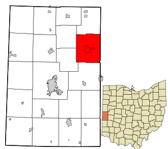 Location in Darke County and the state of Ohio