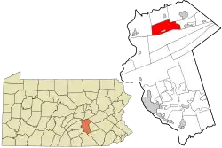 Location in Dauphin County and state of Pennsylvania.