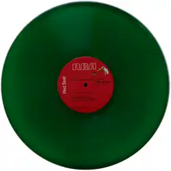 A green vinyl LP record