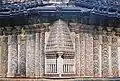 Decorative swirls in bas-relief on mantapa outer wall at Amrutesvara temple, Amruthapura