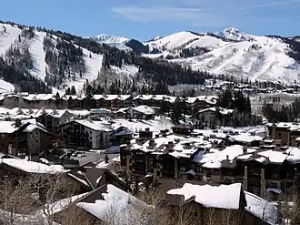 Overview of a portion of the resort's Flagstaff Mountain terrain