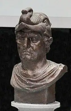 A statue likely depicting Demetrius I of Bactria. Termez Archaeological Museum.