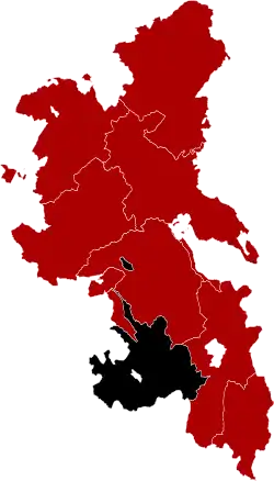 Desborough Hundred (black) shown in Buckinghamshire