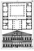 Andrea Palladio's illustration, Project for Francesco et Lodovico de Trissini, from the book I quattro libri dell'architettura, published in 1570