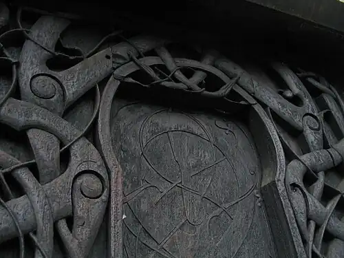 Lintel of the north door