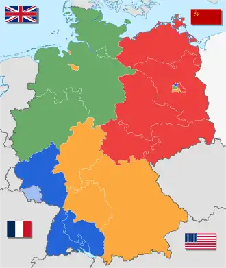 Map of Allied-administered Germany