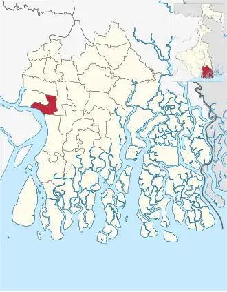 Location of Diamond Harbour I community development block in South 24 Parganas district