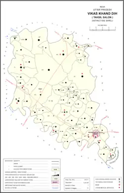 Map showing Rokha (#304) in Dih CD block