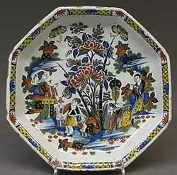 Chinoiserie plate, c. 1740–45, 24.1&nbsp;cm.