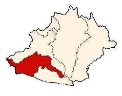 Location of San Ramón in the Chanchamayo province