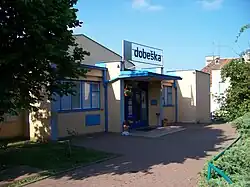 Front of the Divadlo Dobeška building, where Sklep Theatre is housed