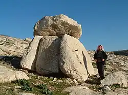 Dolmen at the Kuejiyeh dolmen field close to Madaba, Jordan