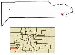 Location of Rico in Dolores County, Colorado.