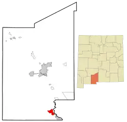 Location within Dona Ana County and New Mexico